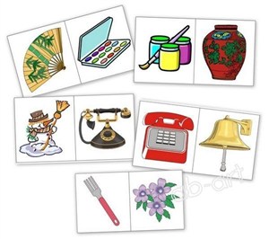 Obrazek Domino logopedyczne obrazkowe W-F, WI-FI