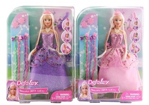 Obrazek Lalka z doczepianymi warkoczami mix