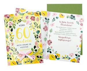 Picture of Karnet B6 Urodziny 60 (kwiaty)