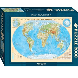 Obrazek Puzzle 2000 Świat fizyczny mapa 1:35 000 000