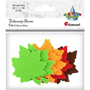 Obrazek Filcowe liście klonu 50x60mm 6szt