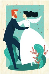 Obrazek Drewniana kartka Ślubna - Wesele