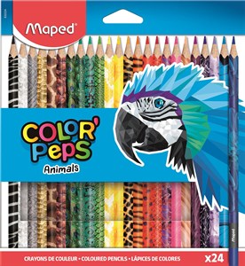 Obrazek Kredki ołówkowe trójkątne Colorpeps Animals Maped 24 kolory