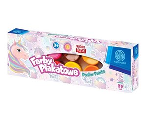 Obrazek Farby plakatowe Astra, 12 kolorów x 20ml - Jednorożec (301221008)