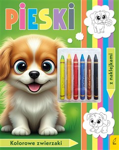 Obrazek Pieski. Kolorowanka z kredkami