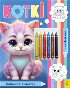 Obrazek Kotki. Kolorowanka z kredkami