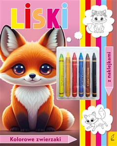 Obrazek Liski. Kolorowanka z kredkami