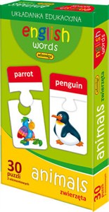 Picture of English words animals Układanka edukacyjna