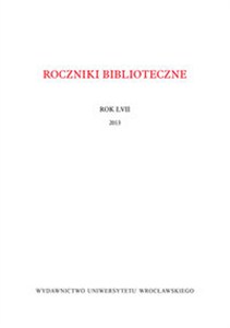 Obrazek Roczniki Biblioteczne Rok LVII 2013