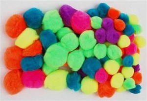 Obrazek Pompony akrylowe neonowe MIX rozmiarów