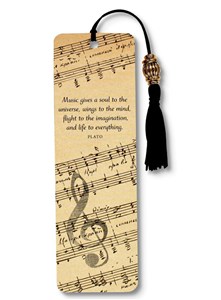 Obrazek Zakładka do książki Muzyka Peter Pauper Press Wstążka z frędzlem i koralikiem