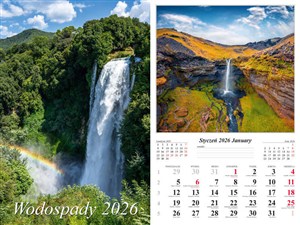 Obrazek Kalendarz 2026 ścienny 7-k Wodospady