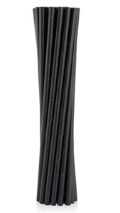 Picture of Rurki słomki papierowe czarne 6x197mm 12szt