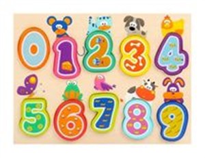Picture of Puzzle drewniane cyferki zwierzaki