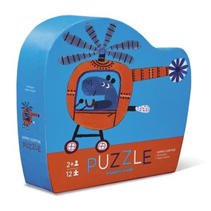 Obrazek Puzzle 12 el. - Hippo w helikopterze
