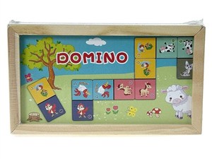 Obrazek Domino drewniane Zwierzątka