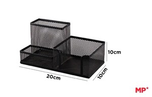 Obrazek Organizer na biurko siatkowy metalowy czarny