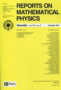 Obrazek Reports on Mathematical Physics 59/3 2007