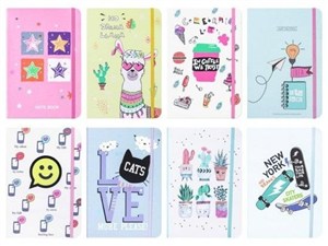 Picture of Brulion z gumką A6/96K linia mix