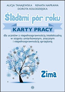 Obrazek Śladami pór roku. Zima Karty pracy dla uczniów z niepełnosprawnością intelektualną w stopniu umiarkowanym, znacznym i niepełnosprawnością sprzężoną