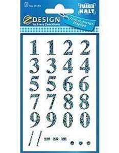 Obrazek Naklejki srebrne cyferki 16mm