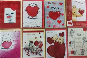 Obrazek Karnet Walentynki B6 brokat + koperta