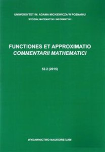 Obrazek Functiones et Approximatio. Commentarii Mathematici 52.2 (2015)