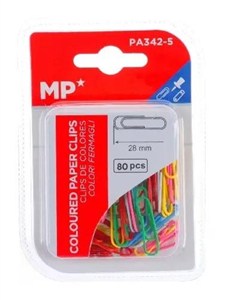 Obrazek Spinacz biurowy 28mm 80szt kolorowe