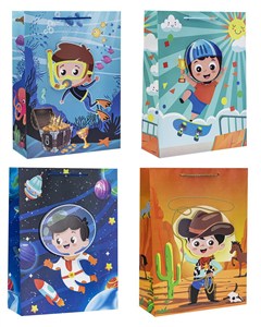 Obrazek Torebki prezentowe TD-23060-HS-A5 wzór dziecięcy 12 sztuk