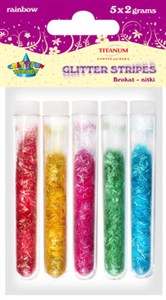 Obrazek Brokat nitki 2x2g rainbow bnr5