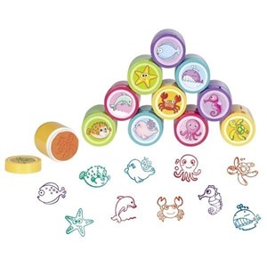 Obrazek Pieczątki z tuszem zwierząt morskich mix