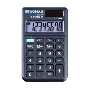 Picture of Kalkulator kieszonkowy DONAU TECH, 8-cyfr. wyświetlacz, wym. 97x60x11 mm, czarny
