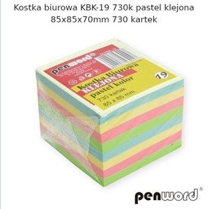 Obrazek Kostka biurowa pastel 85x85x70mm 730K