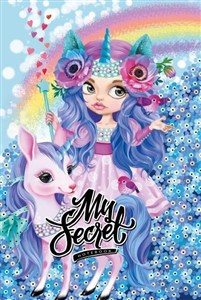 Obrazek Pamiętnik 135x197/48K kratka TW brokat Jednorożce