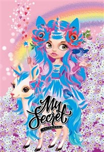 Obrazek Pamiętnik 135x197/48K kratka TW brokat Jednorożce