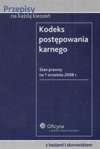 Obrazek Kodeks postępowania karnego Stan prawny: 1.09.2008