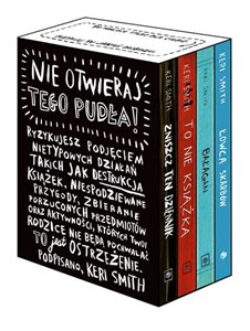 Obrazek Nie otwieraj tego pudła 4 Bestsellery Keri Smith: Zniszcz ten dziennik, To Nie Książka, Bałagan, Łowca Skarbów
