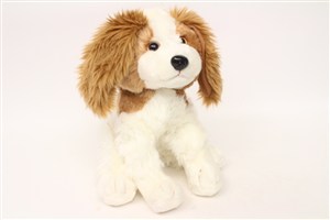 Obrazek Pluszowy pies siedzący white brown