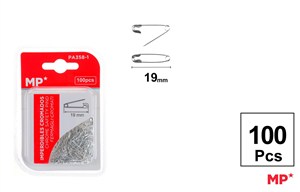 Picture of Agrafki MP srebrne 19mm 100 sztuk