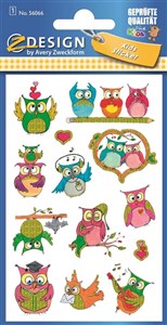 Obrazek Naklejki brokatowe - Sowy