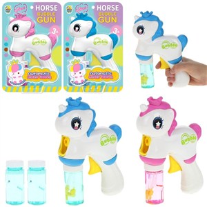 Obrazek Pistolet na bańki jednorożec 2x60ml MIX