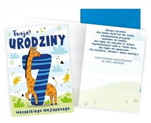 Picture of Karnet B6 Urodziny 7 żyrafa