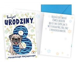 Picture of Karnet B6 Urodziny 8 piesek