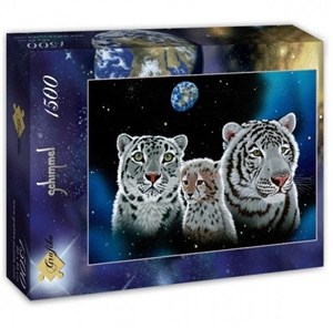 Obrazek Puzzle 1500 Rodzina tygrysów