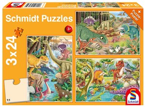 Obrazek Puzzle 3 x 24 Dinozaury 112308