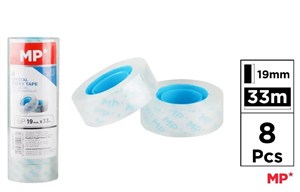 Obrazek Taśma samoprzylepna przezroczysta 19mmx33m (8szt)