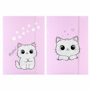 Obrazek Teczka z gumką A4 Kotek pluszowy mix