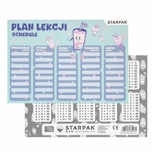 Obrazek Plan lekcji z tabliczką mnożenia Bubble Tea(25szt)