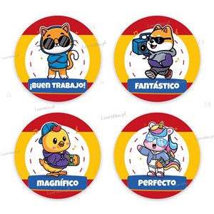 Obrazek Naklejki motywacyjne - Język hisz. Zwierzątka 48sz