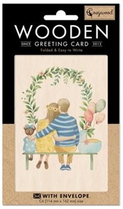 Obrazek Karnet drewniany C6 + koperta Rodzina